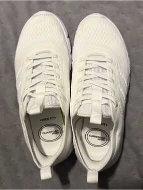 adidas Cloudfoam Wide Fit Athletic Sneakers - White